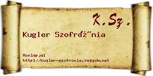 Kugler Szofrónia névjegykártya